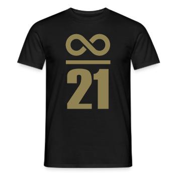 Infinite by 21 million Bitcoin - Men's T-Shirt - black - Front - AI Model Male 178 light (178cm)