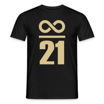 Infinite by 21 million Bitcoin - Men's T-Shirt - black - Front - AI Model Male 178 light (178cm)