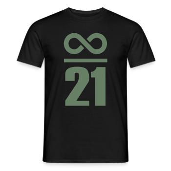 Infinite by 21 million Bitcoin - Men's T-Shirt - black - Front - AI Model Male 178 light (178cm)
