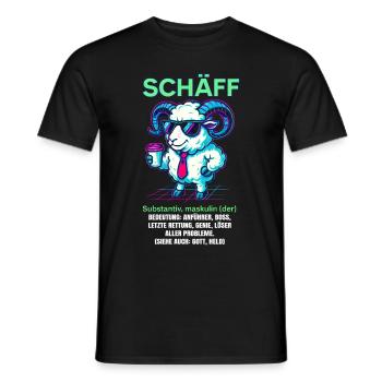 Schaf Spruch Schäff Lustig Geschenkidee Schafe - Männer T-Shirt - Schwarz - Vorne - AI Model Male 178 light (178cm)