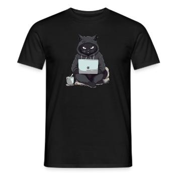 Chat Noir Bombay Chat Tenue pour - T-shirt homme - noir - Devant - AI Model Male 178 light (178cm)
