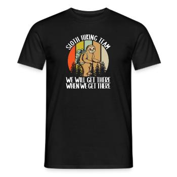 Herzschlag Bergsteiger mit Hund Wanderer Berg - Männer T-Shirt - Schwarz - Vorne - AI Model Male 178 light (178cm)