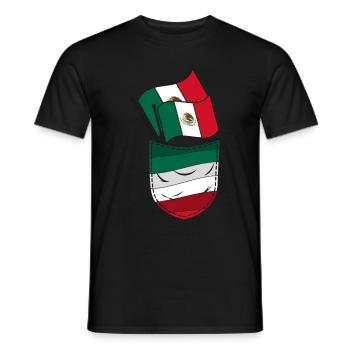 Mexican flag Mexican chest pocket Mexico - Men's T-Shirt - black - Front - AI Model Male 178 light (178cm)
