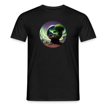 Northern Lights Bulb - Men's T-Shirt - black - Front - AI Model Male 178 light (178cm)