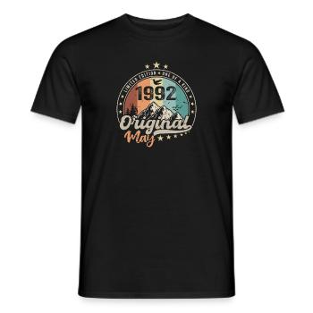 May 1992 Original Birthday Gift May 1992 - Men's T-Shirt - black - Front - AI Model Male 178 light (178cm)