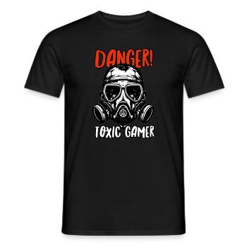 Danger Toxic Gamer! - Men's T-Shirt - black - Front - AI Model Male 178 light (178cm)