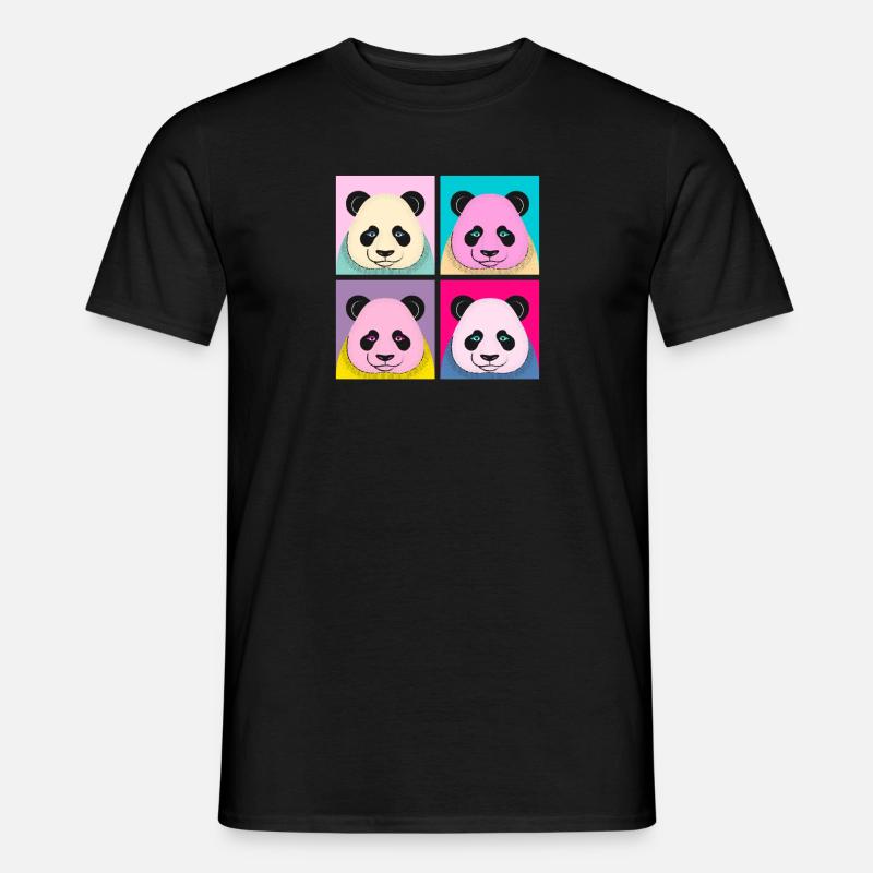 Pop Art Panda - Männer T-Shirt - Schwarz