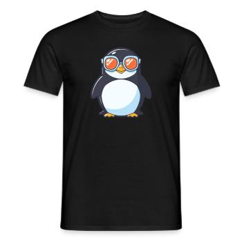 Penguin with sunglasses, Antarctic bird - Men's T-Shirt - black - Front - AI Model Male 178 light (178cm)