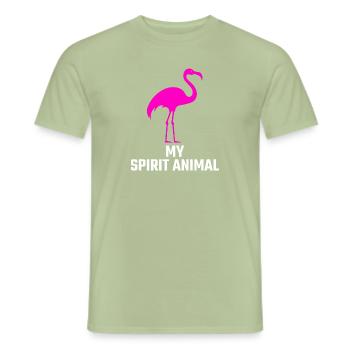 Flamingo, rosa Vogel, tropischer Vogel - Männer T-Shirt - Sage - Vorne - AI Model Male 178 light (178cm)