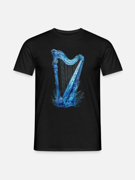 Fisch Harfe - Männer T-Shirt - Schwarz