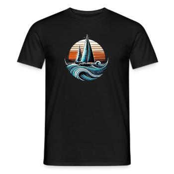 Vintage Sailing Ship Sailing - Men's T-Shirt - black - Front - AI Model Male 178 light (178cm)