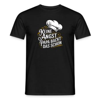 Papa backt das schon. Unser Papa ist Bäcker - Männer T-Shirt - Schwarz - Vorne - AI Model Male 178 light (178cm)