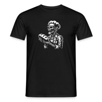 Zombie Bäcker gruseliger Bäcker - Männer T-Shirt - Schwarz - Vorne - AI Model Male 178 light (178cm)