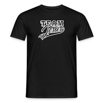 Team Jesus (lettering) - Men's T-Shirt - black - Front - AI Model Male 178 light (178cm)