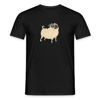 Pug funny embarrassed - Men's T-Shirt - black - Front - AI Model Male 178 light (178cm)