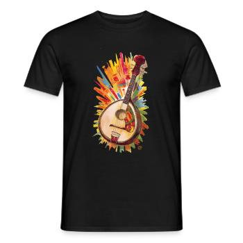 Bouzouki Instrument Gift - Men's T-Shirt - black - Front - AI Model Male 178 light (178cm)