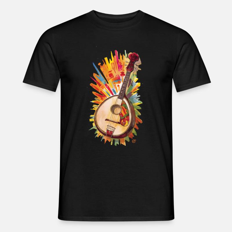 Bouzouki-Instrument-Geschenk - Männer T-Shirt - Schwarz