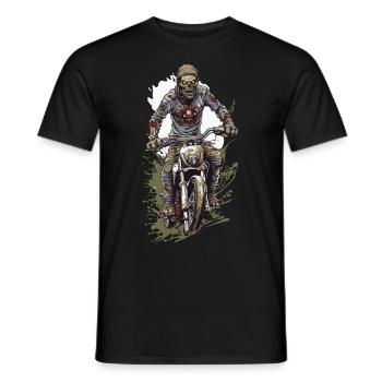 Zombie Halloween Cool Motocross Biker - Men's T-Shirt - black - Front - AI Model Male 178 light (178cm)