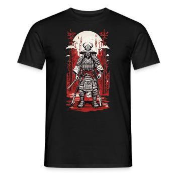 Samurai Retro Ukiyo-E Aesthetic Japan Design - Men's T-Shirt - black - Front - AI Model Male 178 light (178cm)
