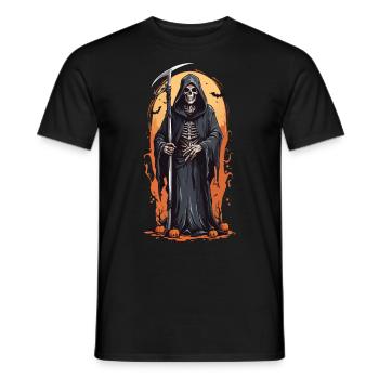 Ombre de la Faucheuse de minuit pour Halloween - T-shirt homme - noir - Devant - AI Model Male 178 light (178cm)