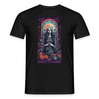 Vintage Goth Girl Victorian Occult Aesthetic - Men's T-Shirt - black - Front - AI Model Male 178 light (178cm)