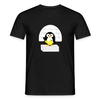 Petit Pingouin de l'Antarctique sur la banquise - T-shirt homme - noir - Devant - AI Model Male 178 light (178cm)