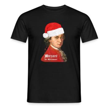 Noël avec Wolfgang Amadeus Mozart - T-shirt homme - noir - Devant - AI Model Male 178 light (178cm)