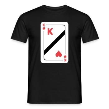 Herz König Spielkarte Pokerkarte - Männer T-Shirt - Schwarz - Vorne - AI Model Male 178 light (178cm)
