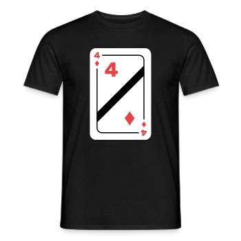 Karo Vier Spielkarte Pokerkarte - Männer T-Shirt - Schwarz - Vorne - AI Model Male 178 light (178cm)