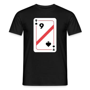 Neuf piques Carte à jouer Carte de poker - T-shirt homme - noir - Devant - AI Model Male 178 light (178cm)