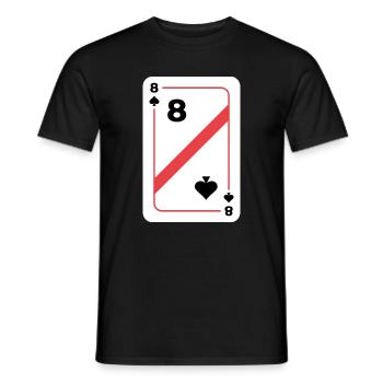 Spades Huit Carte à jouer Carte de poker - T-shirt homme - noir - Devant - AI Model Male 178 light (178cm)