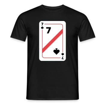 Sept piques Carte à jouer Carte de poker - T-shirt homme - noir - Devant - AI Model Male 178 light (178cm)