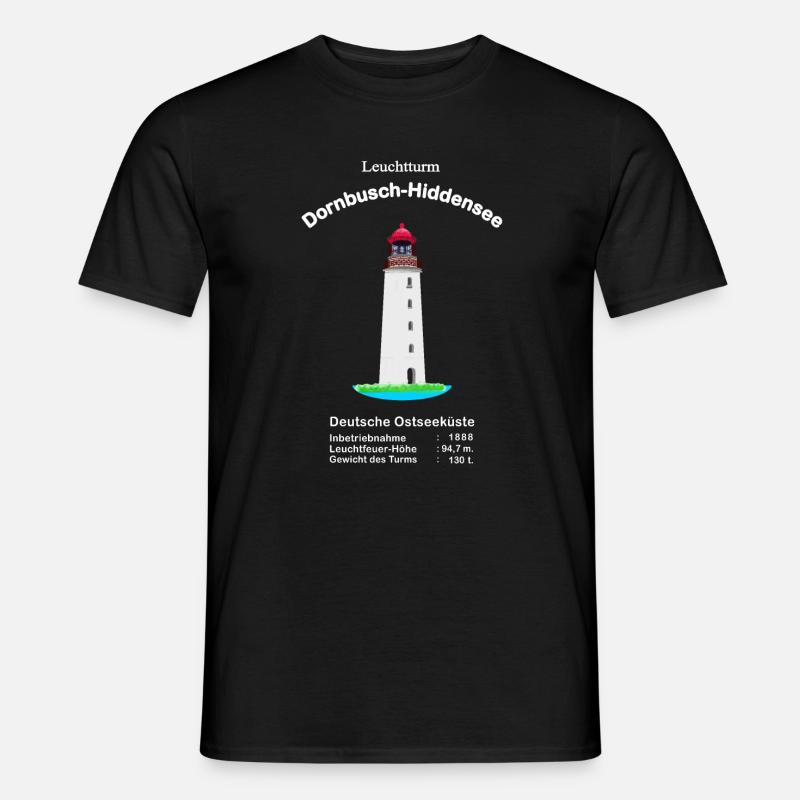Leuchtturm Dornbusch, Insel Hiddensee, Ostseeküste - Männer T-Shirt - Schwarz