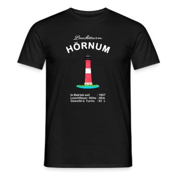 Leuchtturm Hörnum auf Sylt, Zeichnung - Männer T-Shirt - Schwarz - Vorne - AI Model Male 178 light (178cm)