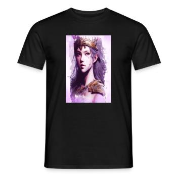 Walküre Amazone Kriegerin Fine Art Poster - Männer T-Shirt - Schwarz - Vorne - AI Model Male 178 light (178cm)