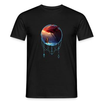 Tolle Qualle mit kleiner Meerjungfrau - Männer T-Shirt - Schwarz - Vorne - AI Model Male 178 light (178cm)