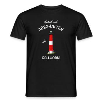 Kultiger Leuchtturm Pellworm, Nordsee, Abschalten - Männer T-Shirt - Schwarz - Vorne - AI Model Male 178 light (178cm)
