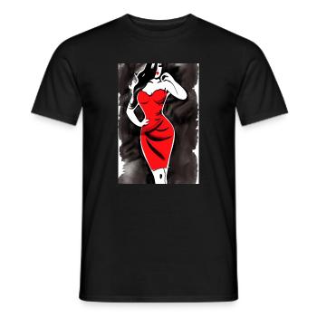 Pin up 2 - Männer T-Shirt - Schwarz - Vorne - AI Model Male 178 light (178cm)