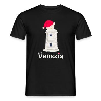 Christmas Venice Lighthouse SanGiorgio Maggiore - Men's T-Shirt - black - Front - AI Model Male 178 light (178cm)
