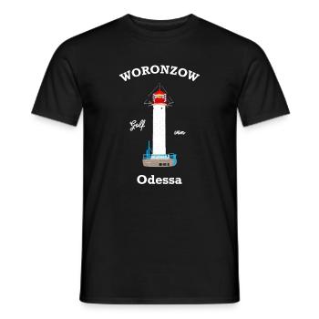 Leuchtturm Woronzow, Golf von Odessa, Ukraine - Männer T-Shirt - Schwarz - Vorne - AI Model Male 178 light (178cm)