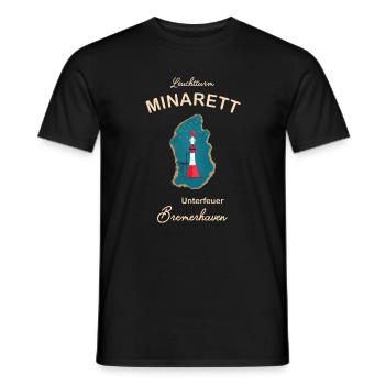 Bremerhaven, lighthouse underfire, minaret, - Men's T-Shirt - black - Front - AI Model Male 178 light (178cm)