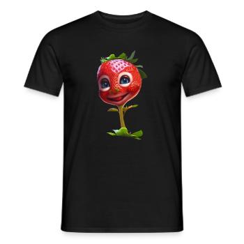 Fraise mignonne drôle - T-shirt homme - noir - Devant - AI Model Male 178 light (178cm)