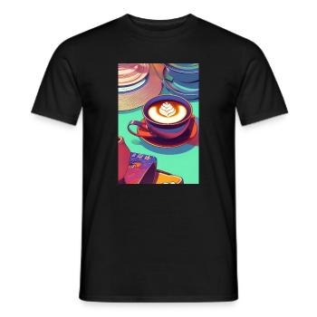Coffee, coffee beans - Men's T-Shirt - black - Front - AI Model Male 178 light (178cm)