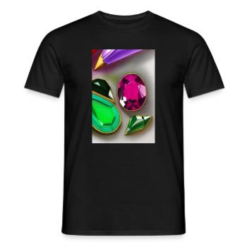 Colorful gemstones - Men's T-Shirt - black - Front - AI Model Male 178 light (178cm)