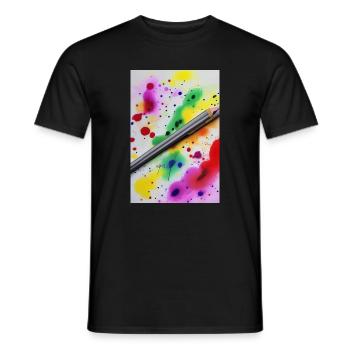 Splashes of paint - Men's T-Shirt - black - Front - AI Model Male 178 light (178cm)