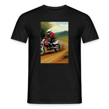 Motocross Riding - Men's T-Shirt - black - Front - AI Model Male 178 light (178cm)