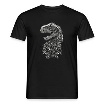 Portrait of a T-Rex Dinosaur - Men's T-Shirt - black - Front - AI Model Male 178 light (178cm)