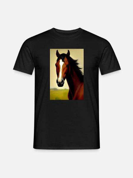 Pferdekopf Öl Malerei - Männer T-Shirt - Schwarz