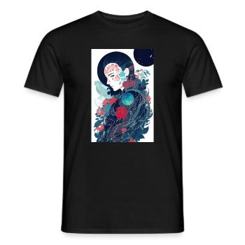 Geisha - Männer T-Shirt - Schwarz - Vorne - AI Model Male 178 light (178cm)