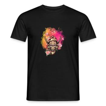 Angry dragon face - Men's T-Shirt - black - Front - AI Model Male 178 light (178cm)